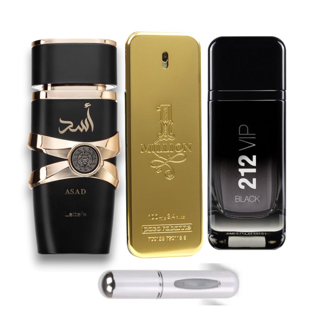 PERFUMES ASAD+1MILLION+VIPBLACK+PERFUMERO