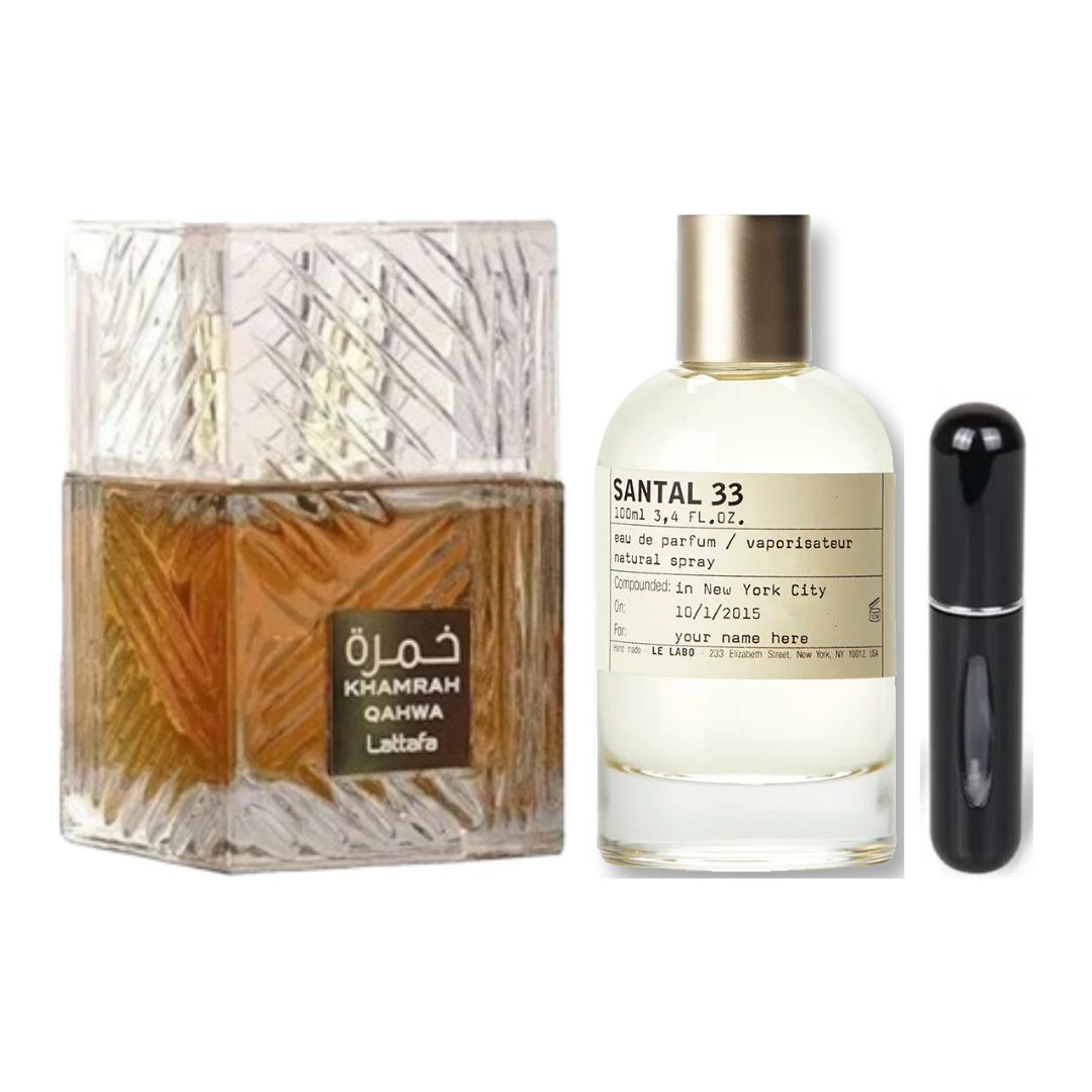 PERFUMES SANTAL 33+KHAMRAH QHAWAH + PERFUMERO